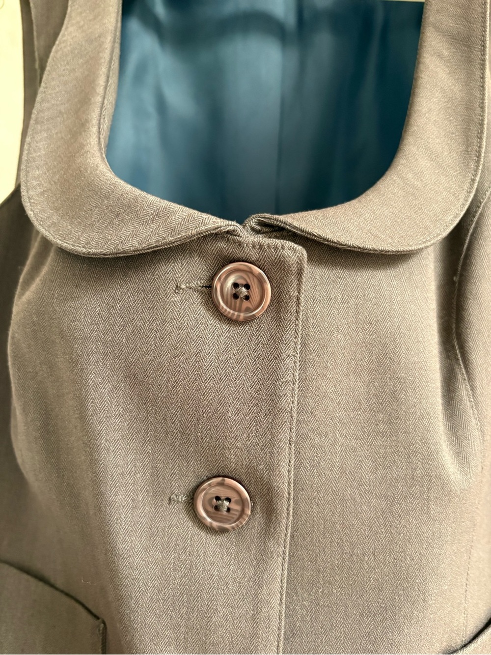 American Atelier Taupe Brown Sleeveless Button Vest - Picture 8 of 8